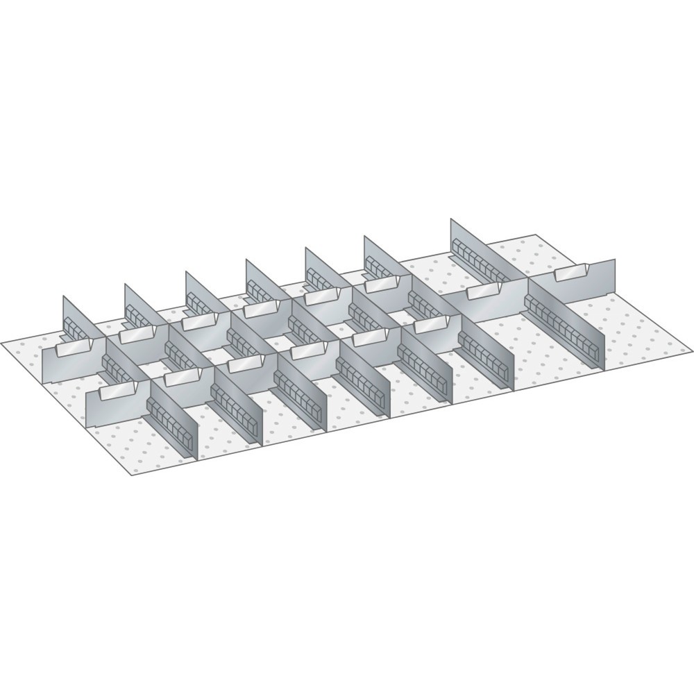 Produktabbildung: LISTA Set Schlitzwände und Trennbleche 54x27E, (BxT) 918x459mm, 7 Schlitzwände, 14 Trennbleche, für Fronthöhe 50mm