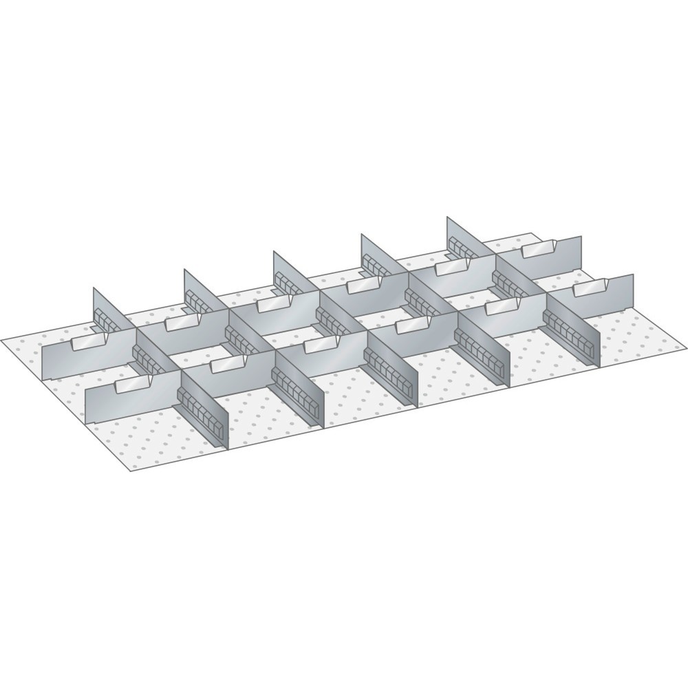 Produktabbildung: LISTA Set Schlitzwände und Trennbleche 54x27E, (BxT) 918x459mm, 5 Schlitzwände, 12 Trennbleche, für Fronthöhe 50mm
