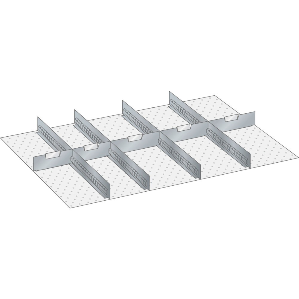 Produktabbildung: LISTA Set Schlitzwände und Trennbleche 54x36E, (BxT) 918x612mm, 4 Schlitzwände, 5 Trennbleche, für Fronthöhe 75mm