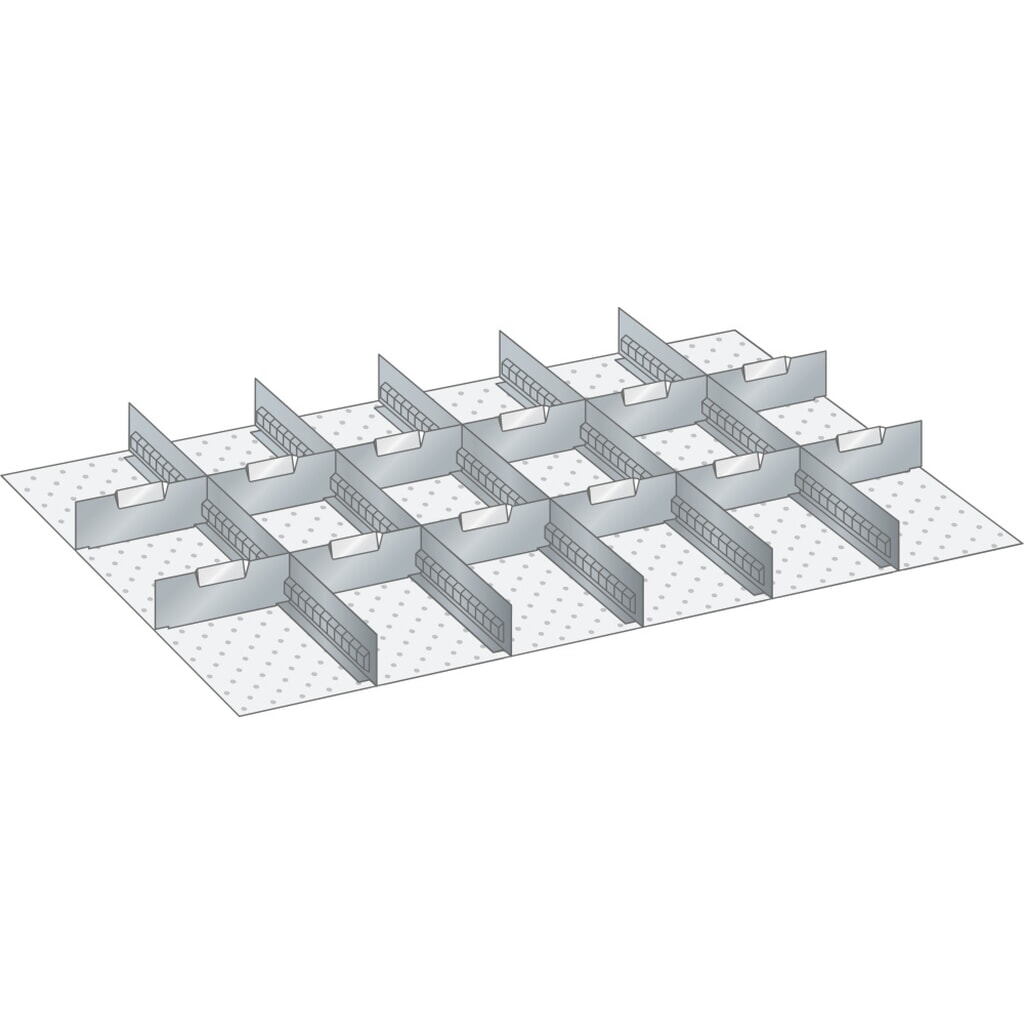 Produktabbildung: LISTA Set Schlitzwände und Trennbleche 54x36E, (BxT) 918x612mm, 5 Schlitzwände, 12 Trennbleche, für Fronthöhe 250mm