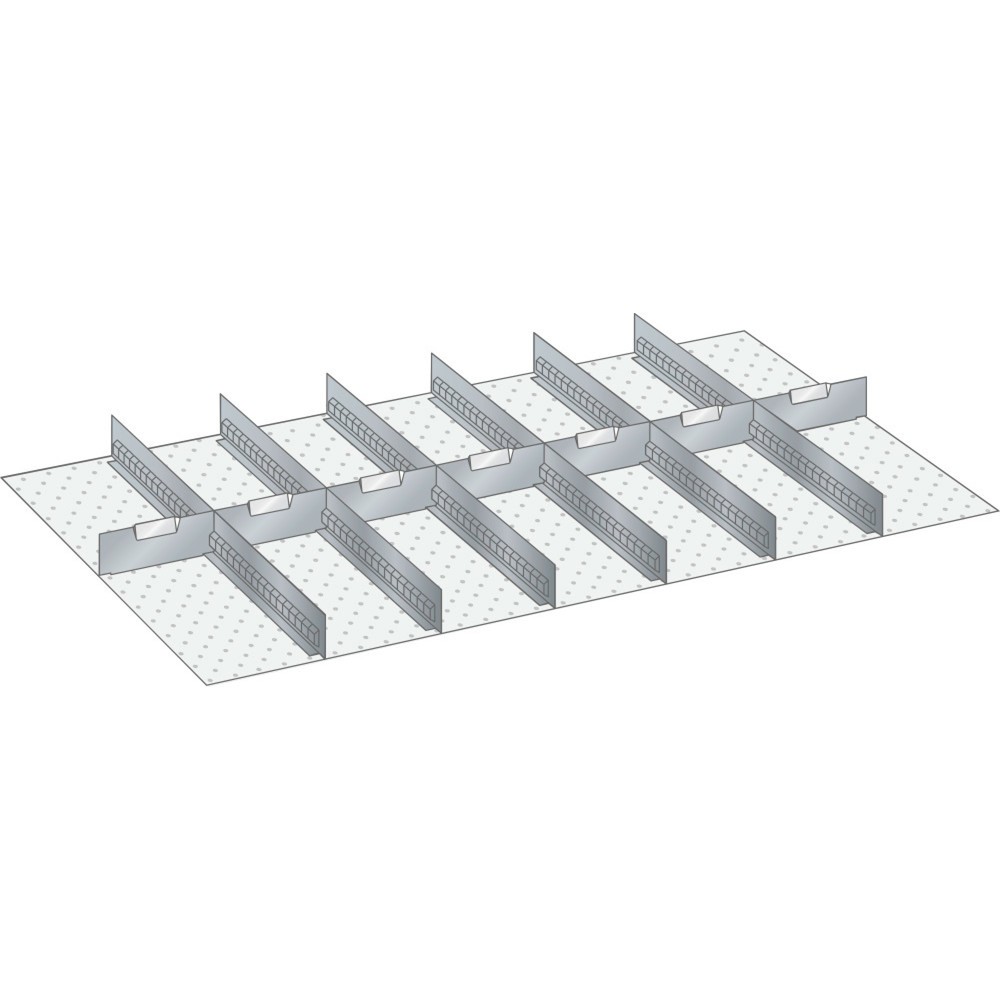 Produktabbildung: LISTA Set Schlitzwände und Trennbleche 64x36E, (BxT) 1088x612mm, 6 Schlitzwände, 7 Trennbleche, für Fronthöhe 75mm