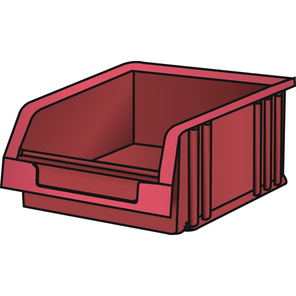 LISTA Sichtlagerkasten, HxBxT 50 x 101 x 90 mm, Größe 2, rot Produktabbildung: LISTA Sichtlagerkasten, HxBxT 50 x 101 x 90 mm, Größe 2, rot