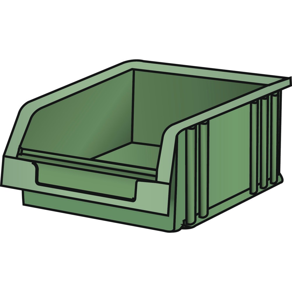 Produktabbildung: LISTA Sichtlagerkasten, HxBxT 50 x 101 x 90 mm, Größe 2, grün