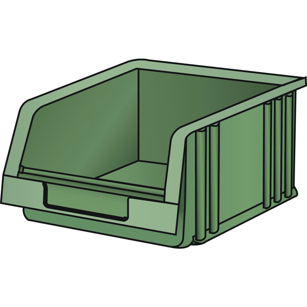 Produktabbildung: LISTA Sichtlagerkasten, HxBxT 75 x 103 x 164 mm, Größe 3, grün