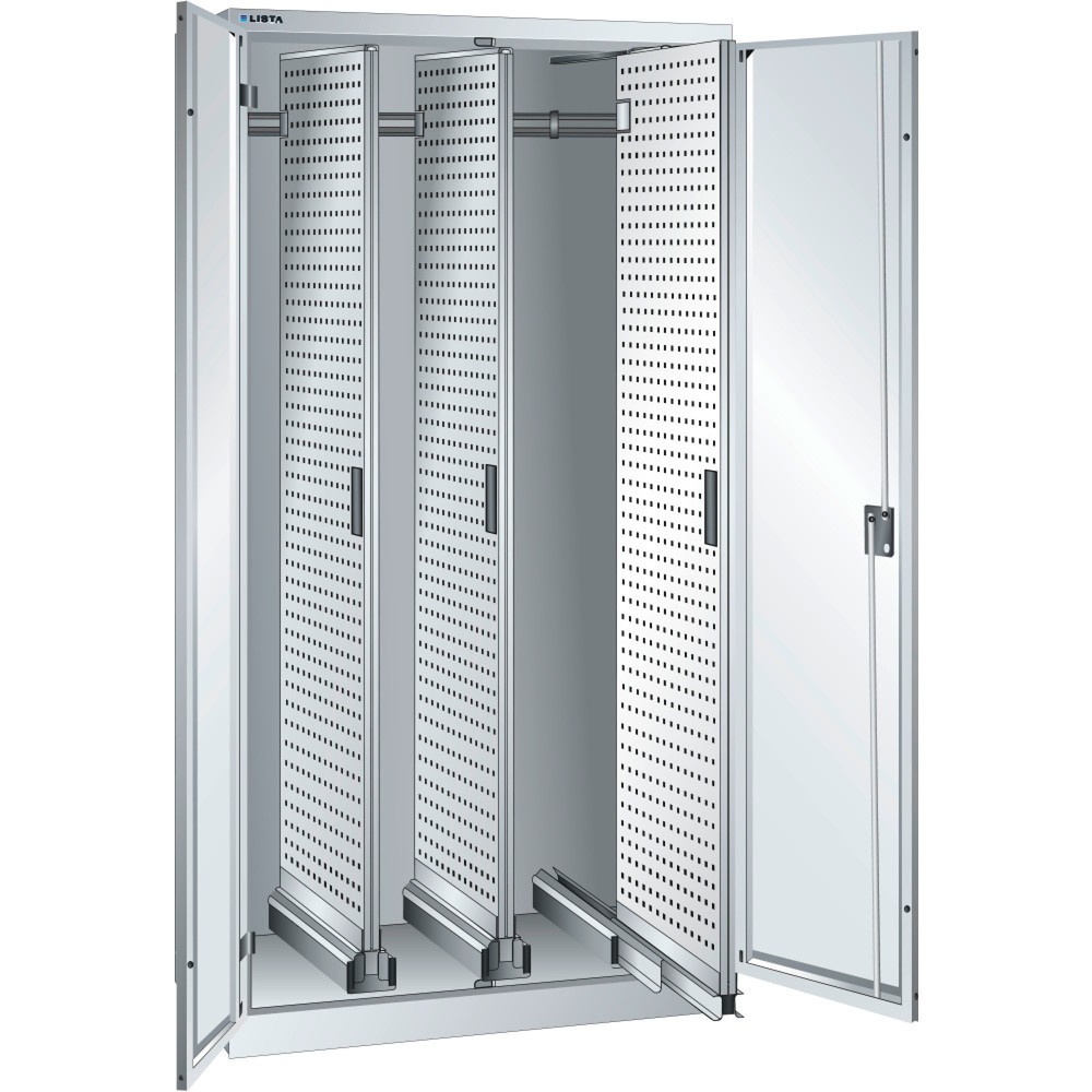 Produktabbildung: LISTA Vertikalauszugschrank, (BxTxH) 1000x600x1950mm, mit Flügeltüren, 3 Auszüge, KEY Lock