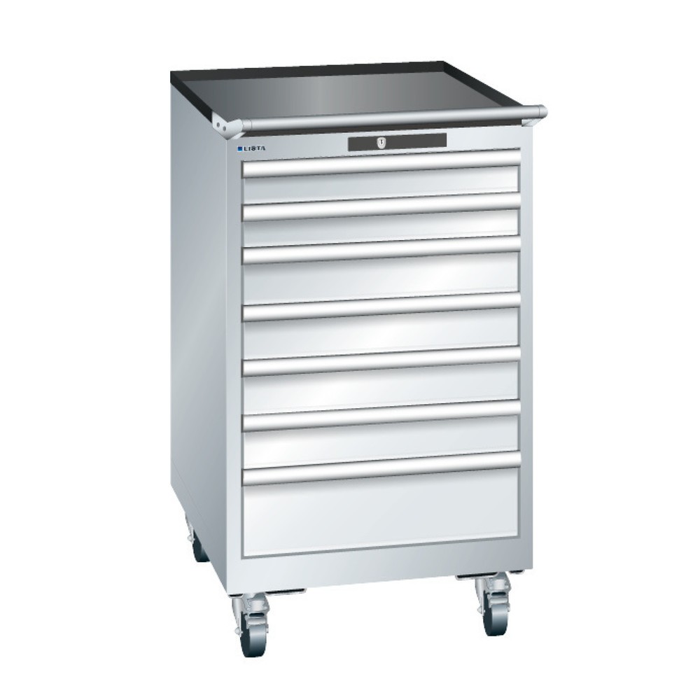 Produktabbildung: LISTA Werkstattwagen, Schubladen 2x75 + 4x100 + 1x150 mm, HxBxT 990 x 564 x 725 mm, lichtblau