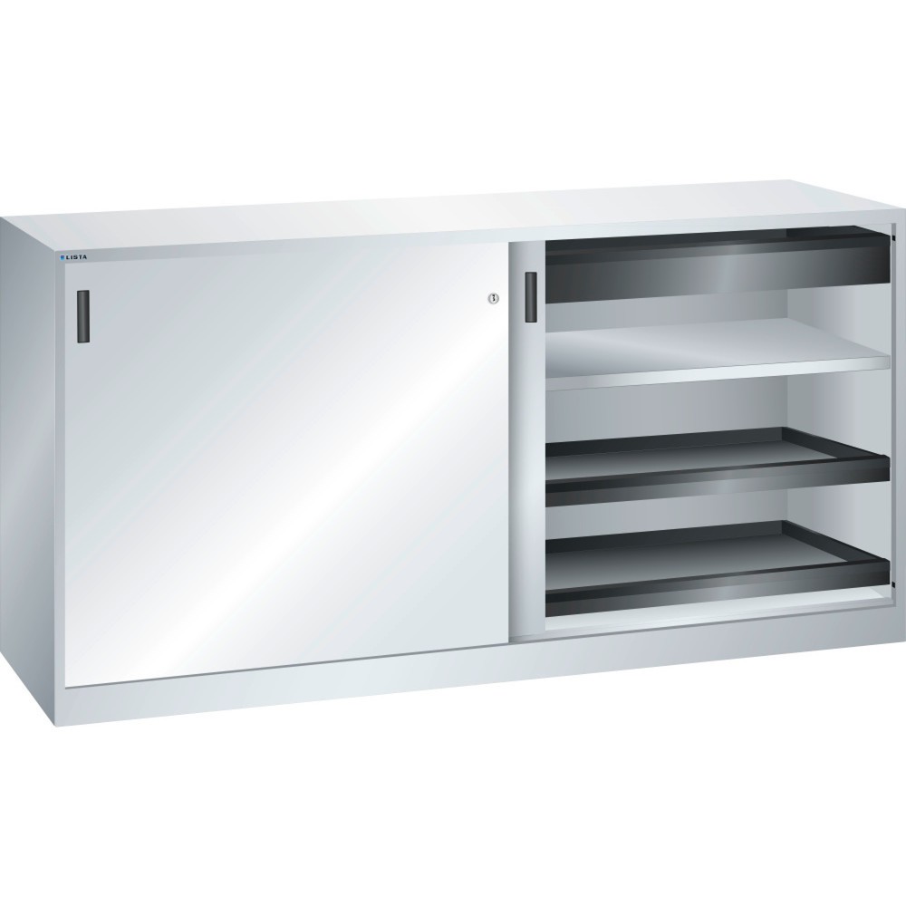 Produktabbildung: LISTA Werkzeugschrank, (BxTxH) 2000x580x1000mm, 4 Auszüge, 2 Schubladen, lichtgrau