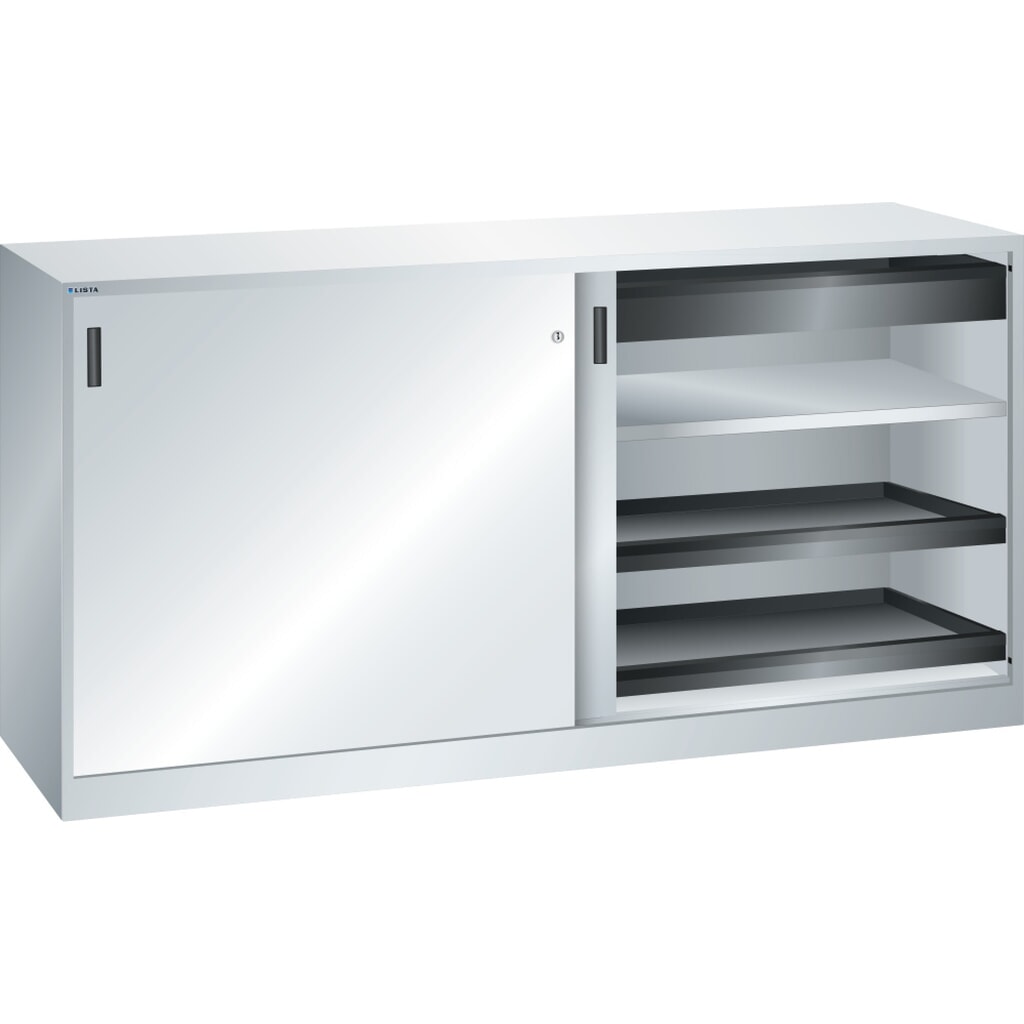 Produktabbildung: LISTA Werkzeugschrank, (BxTxH) 2000x580x1000mm, 4 Auszüge, 2 Schubladen, lichtgrau