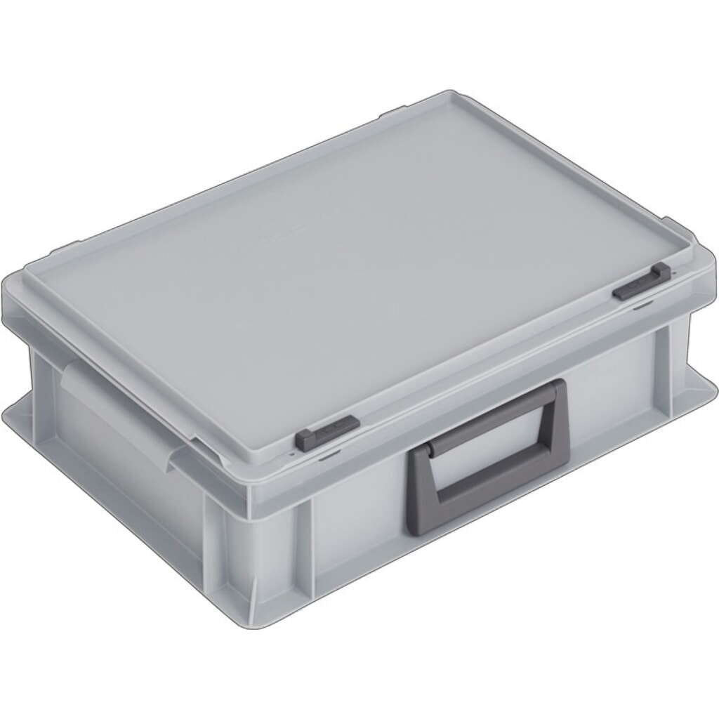 Produktabbildung Nr. 1: LOCKWEILER Kunststoffkoffer, Schiebeverschluss grau 10 l, L400xB300xH133 mm PP 1 Griff