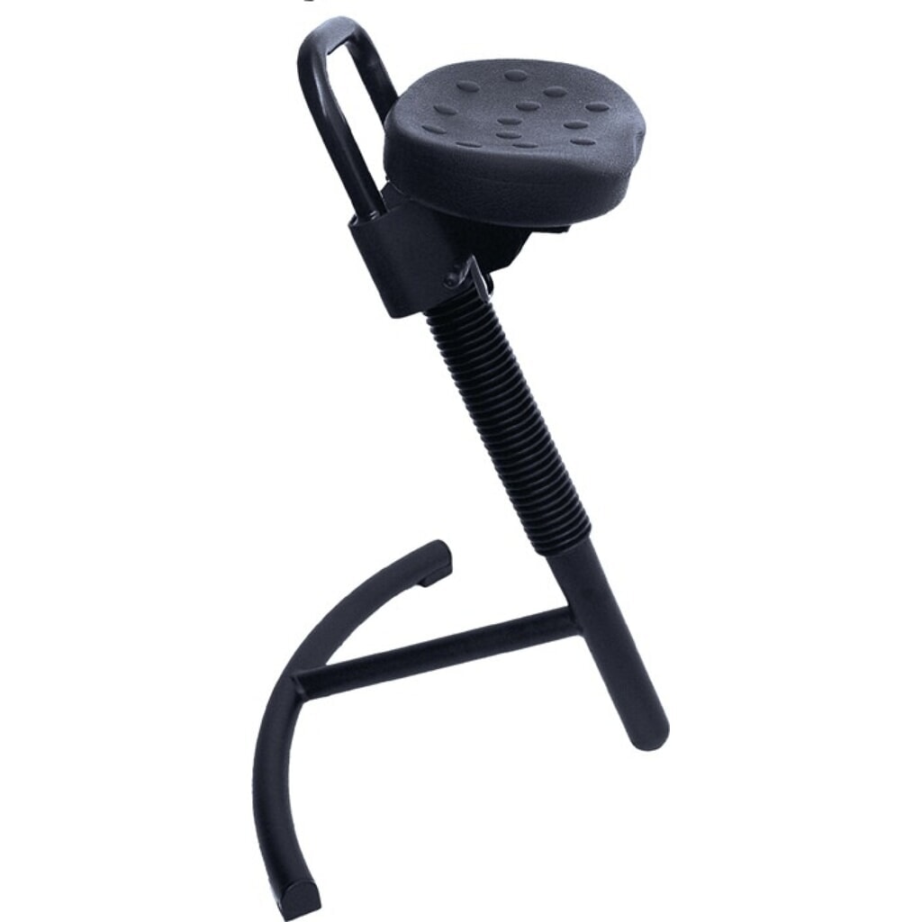 LOTZ Stehhilfe, Sitzhöhenverstellung 645-825 mm, Integralschaum, Stahlrohr schwarz Produktabbildung Nr. 1: LOTZ Stehhilfe, Sitzhöhenverstellung 645-825 mm, Integralschaum, Stahlrohr schwarz