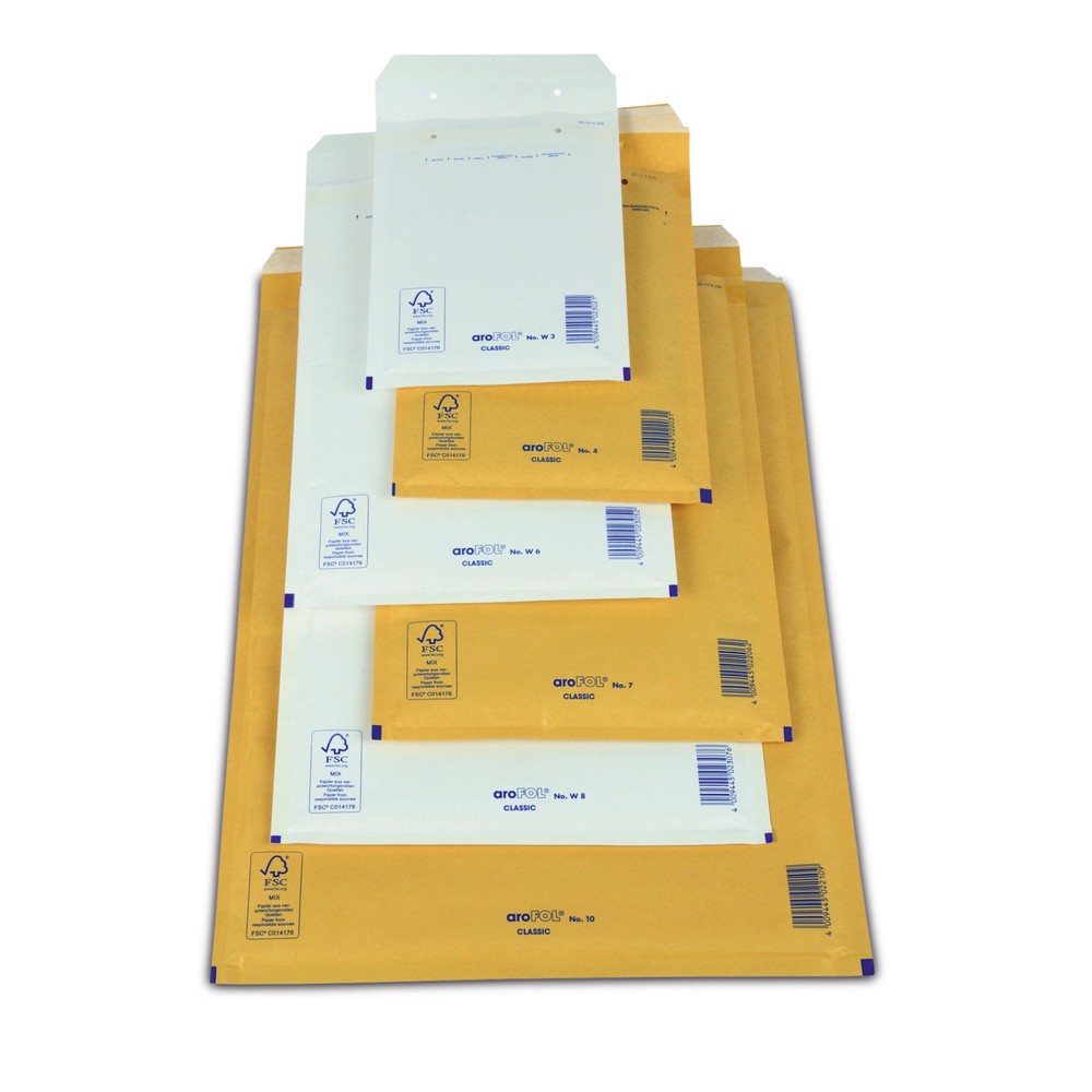 Produktabbildung: Luftpolsterversandtaschen, Innenmaß LxB 350 x 470 mm, goldgelb