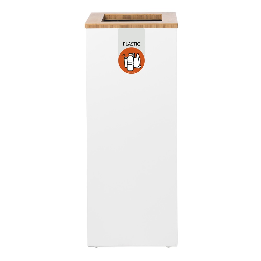 Produktabbildung Nr. 1: LUNE Abfallbehälter Paxa Medium, 34 Liter,  weiß / bambus / orange