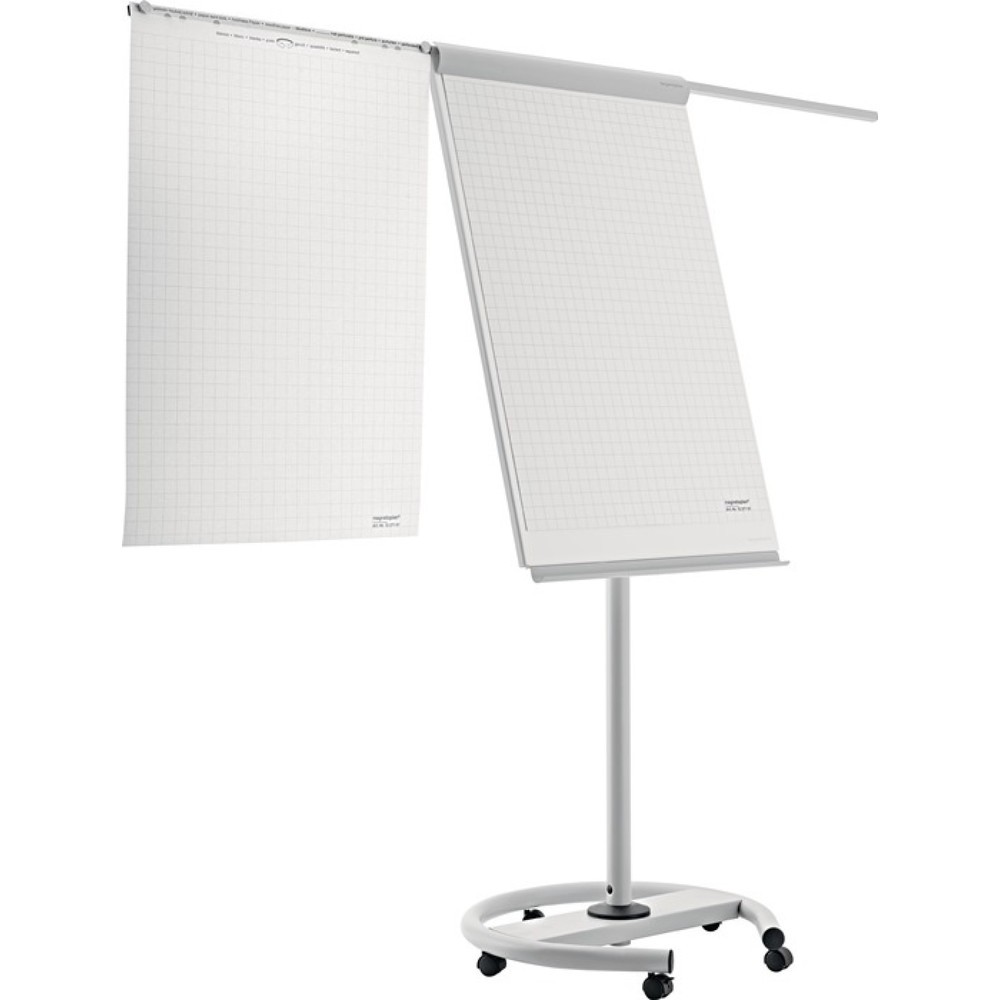 Produktabbildung: magnetoplan® Flipchart, weiß/lichtgrau, Schreibfläche B680xH970mm, fahrbar