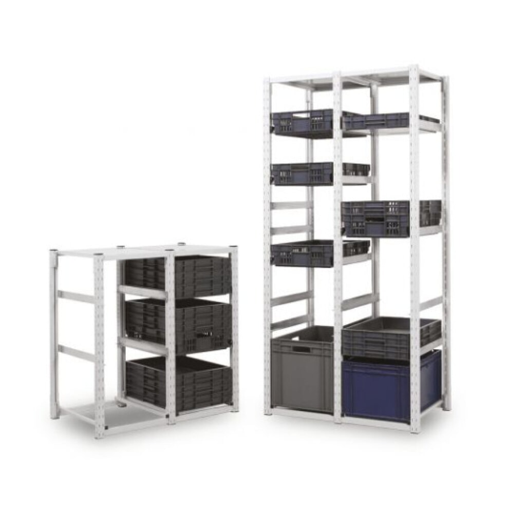 ManOrga Behälterregal für Euroboxen, AF, HxBxT 1.000 x 307 x 400 mm Produktabbildung: ManOrga Behälterregal für Euroboxen, AF, HxBxT 1.000 x 307 x 400 mm