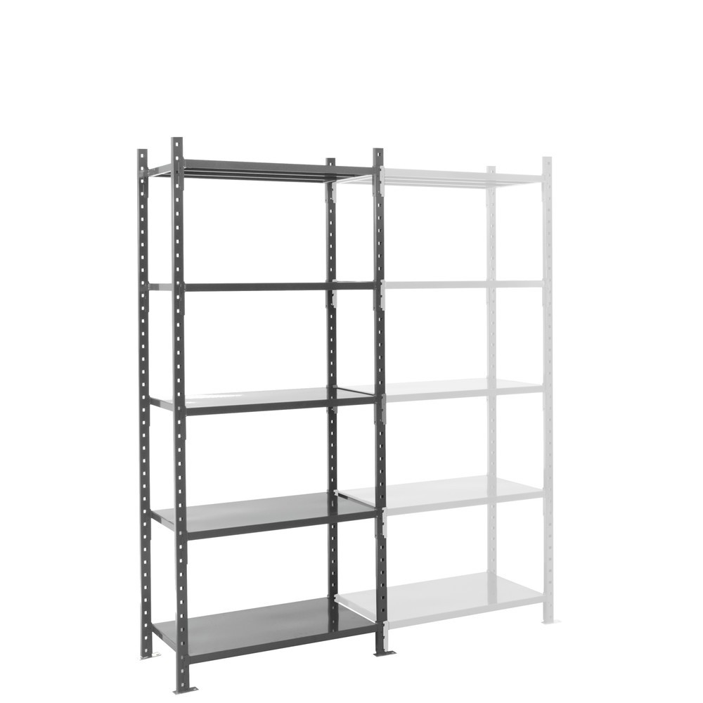 Produktabbildung Nr. 1: ManOrga Fachbodenregal graphitgrau mit Stahlblechböden, Fachlast 460 kg, HxBxT 2.500 x 1.300 x 610 mm