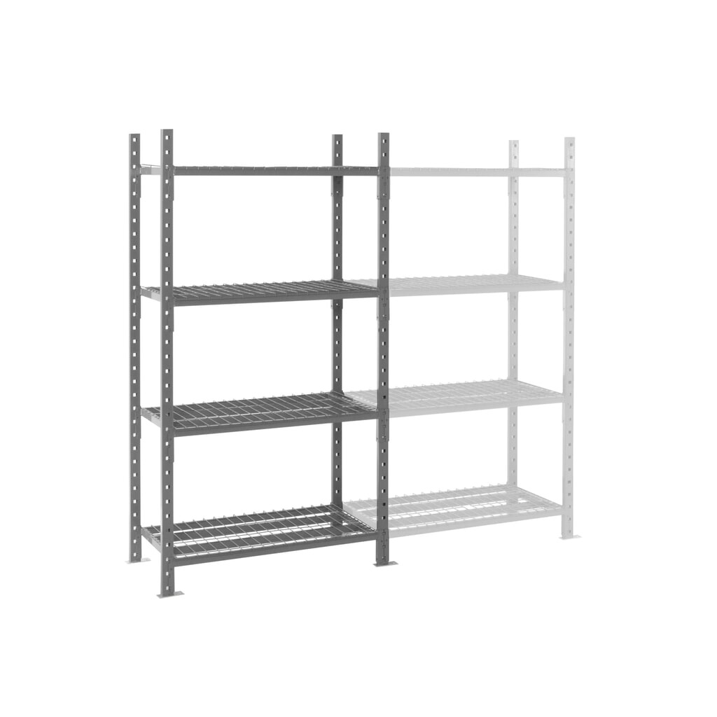 ManOrga Fachbodenregal graphitgrau mit Stahlrohr-Böden, Fachlast 500 kg, HxBxT 2.000 x 1.050 x 510 mm Produktabbildung: ManOrga Fachbodenregal graphitgrau mit Stahlrohr-Böden, Fachlast 500 kg, HxBxT 2.000 x 1.050 x 510 mm
