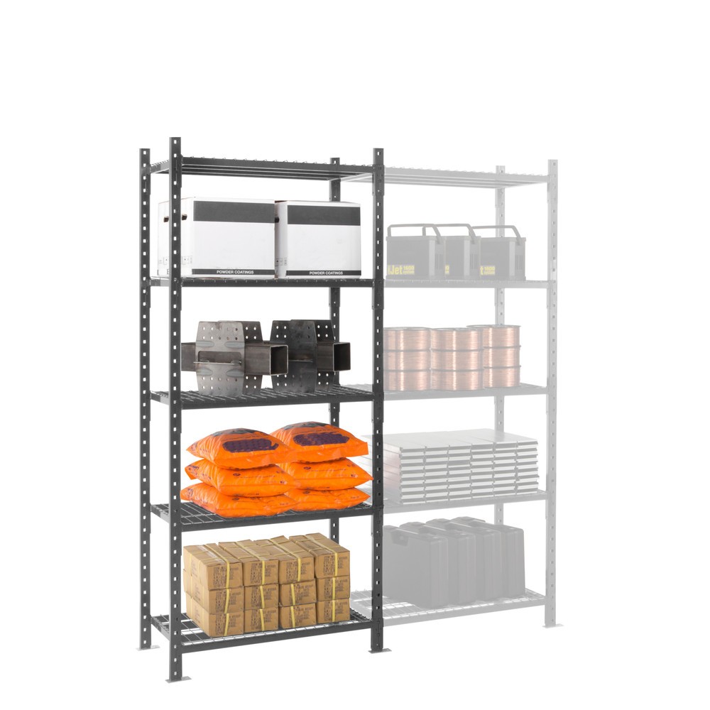 Produktabbildung Nr. 5: ManOrga Fachbodenregal graphitgrau mit Stahlrohr-Böden, Fachlast 500 kg, HxBxT 2.500 x 1.050 x 810 mm