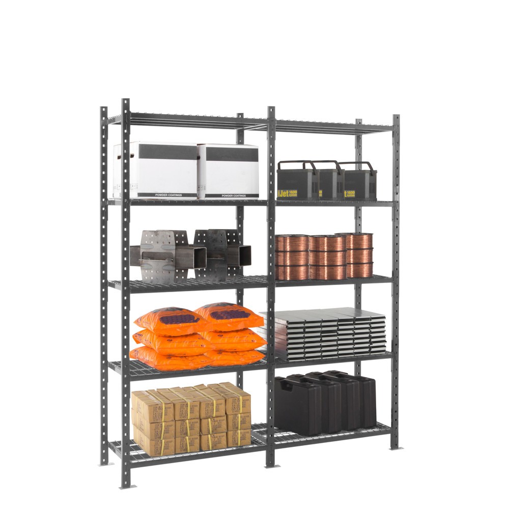 Produktabbildung Nr. 7: ManOrga Fachbodenregal graphitgrau mit Stahlrohr-Böden, Fachlast 500 kg, HxBxT 2.500 x 1.050 x 810 mm