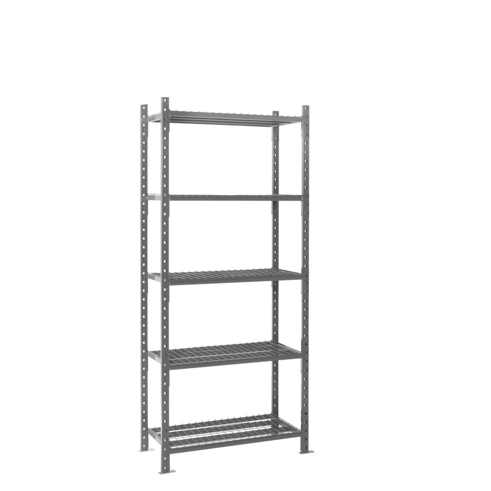 Produktabbildung Nr. 1: ManOrga Fachbodenregal graphitgrau mit Gitterböden, Fachlast 500 kg, HxBxT 2.500 x 1.050 x 510 mm