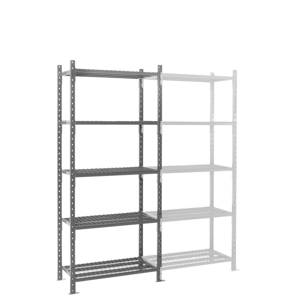Produktabbildung Nr. 6: ManOrga Fachbodenregal graphitgrau mit Gitterböden, Fachlast 500 kg, HxBxT 2.500 x 1.050 x 510 mm