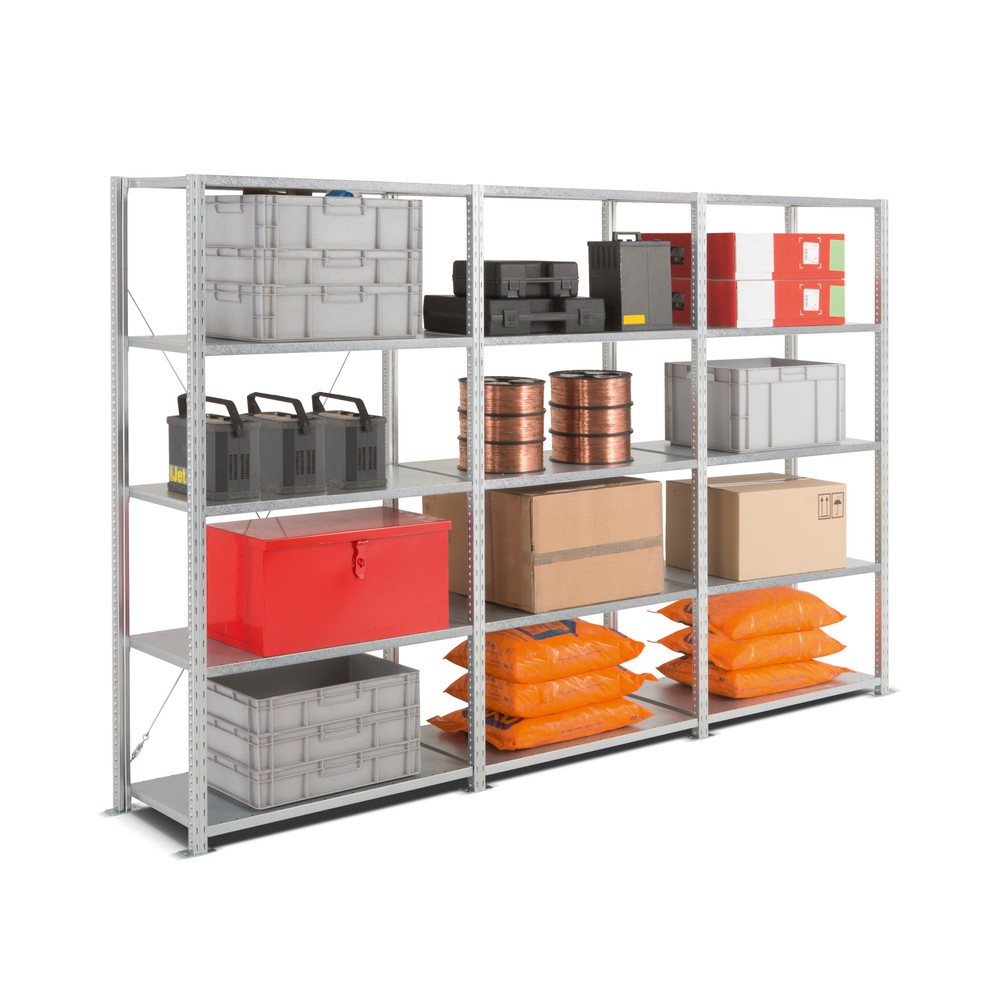 Produktabbildung: ManOrga Komplettpaket Fachbodenregal, Fachlast 360 kg, HxBxT 2.000 x 2.043 x 610 mm