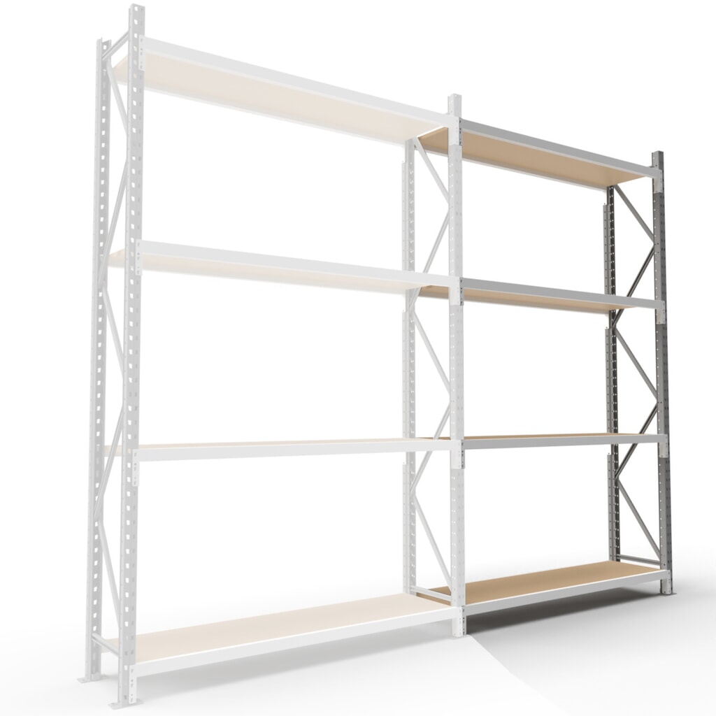 Produktabbildung: ManOrga Weitspannregal, mit Spanplatten, AF, HxBxT 2.500 x 2.700 x 800 mm