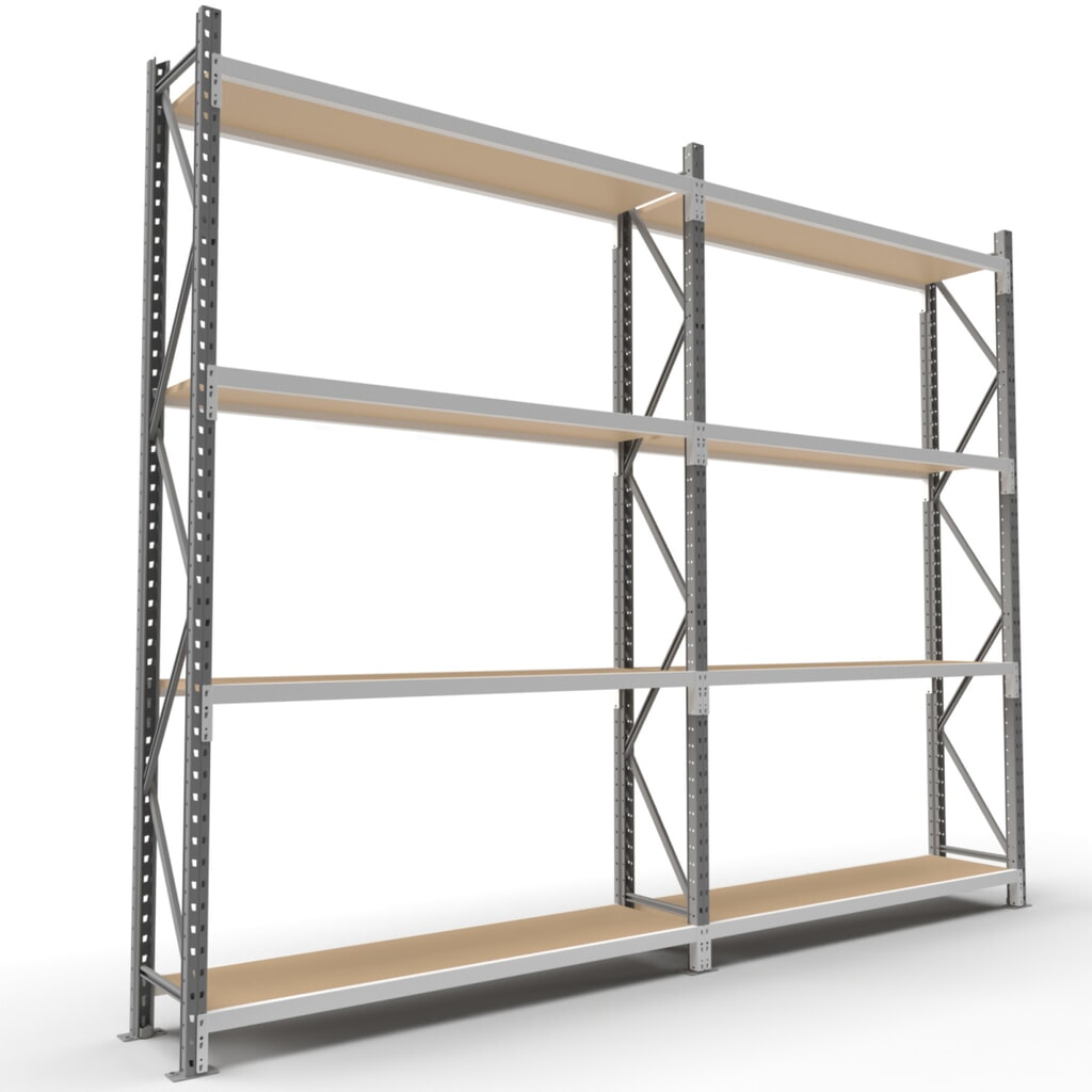 ManOrga Weitspannregal, mit Spanplatten, AF, HxBxT 2.500 x 2.700 x 800 mm Produktabbildung Nr. 9: ManOrga Weitspannregal, mit Spanplatten, AF, HxBxT 2.500 x 2.700 x 800 mm