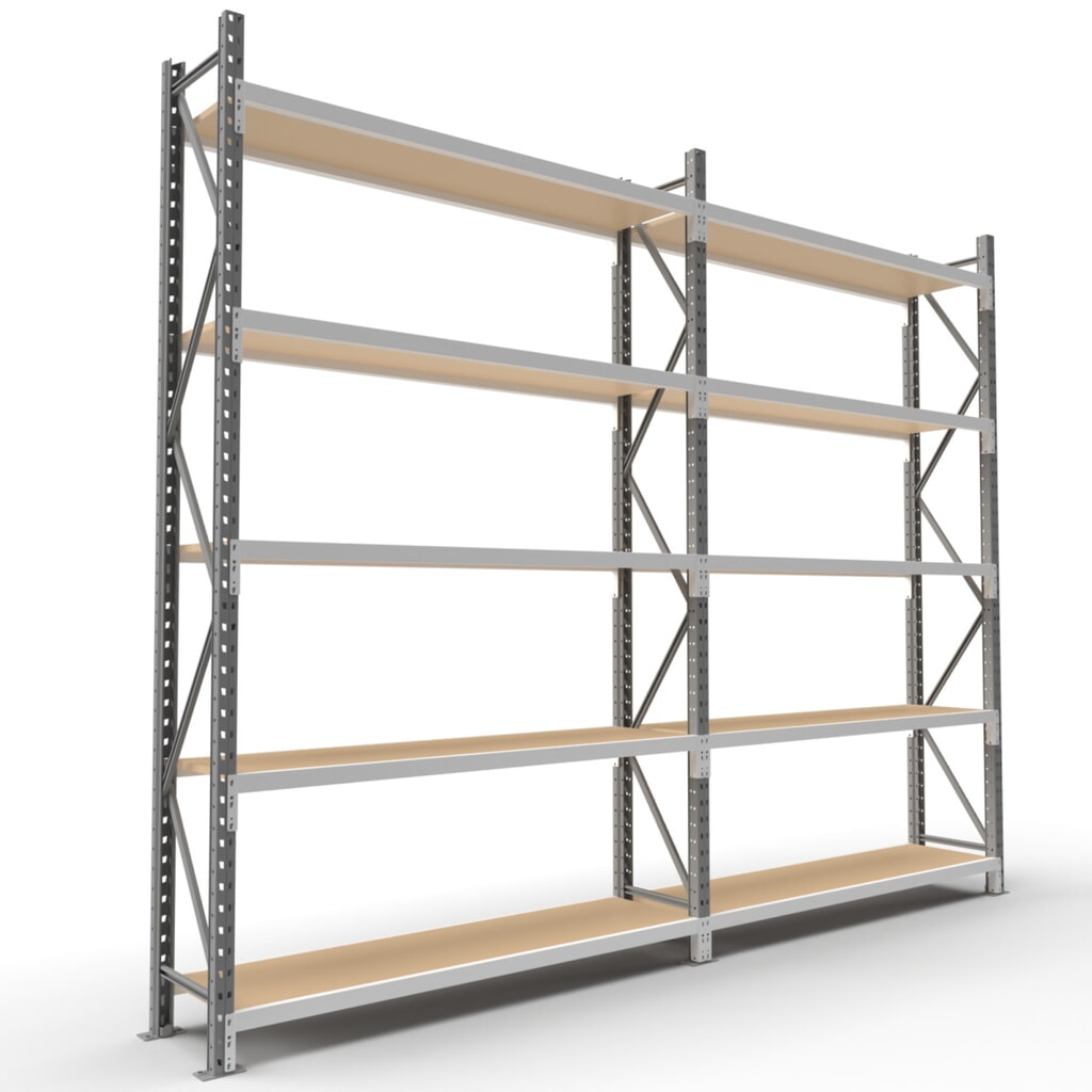 ManOrga Weitspannregal, mit Spanplatten, AF, HxBxT 3.000 x 2.700 x 800 mm Produktabbildung Nr. 9: ManOrga Weitspannregal, mit Spanplatten, AF, HxBxT 3.000 x 2.700 x 800 mm