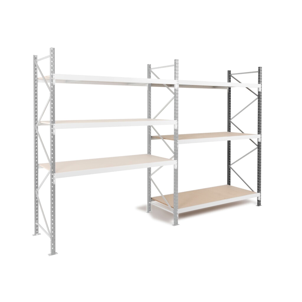 ManOrga Weitspannregal, mit Spanplatten, AF, graphitgrau/lichtgrau, HxBxT 2.000 x 1.250 x 600 mm Produktabbildung: ManOrga Weitspannregal, mit Spanplatten, AF, graphitgrau/lichtgrau, HxBxT 2.000 x 1.250 x 600 mm