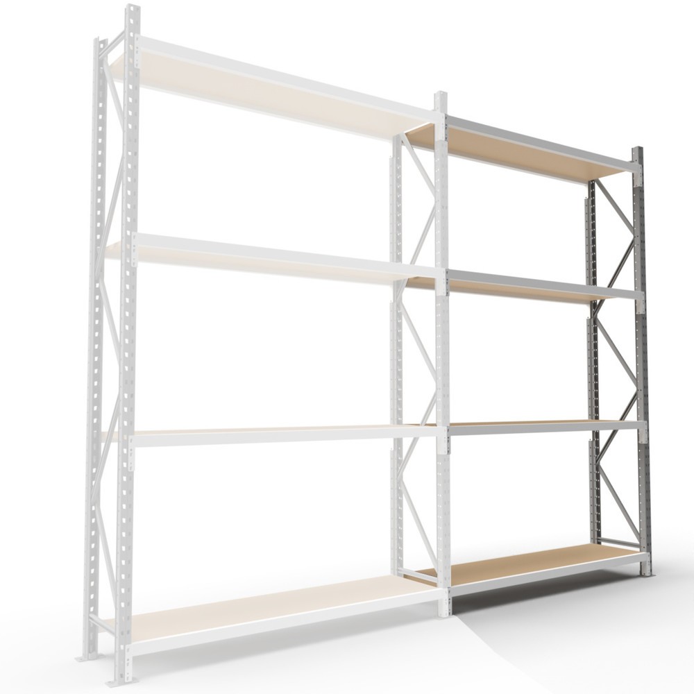 Produktabbildung: ManOrga Weitspannregal, mit Spanplatten, AF, graphitgrau/lichtgrau, HxBxT 2.500 x 1.250 x 600 mm