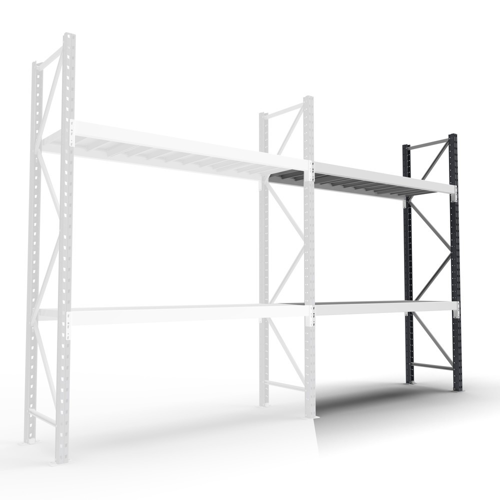 Produktabbildung: ManOrga Weitspannregal, mit Stahlpaneelen, AF, FL 740 kg, HxBxT 2.000 x 2.700 x 1.000 mm