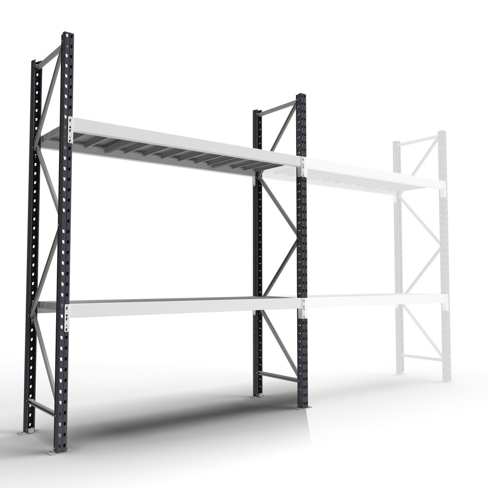Produktabbildung Nr. 1: ManOrga Weitspannregal, mit Stahlpaneelen, GF, FL 740 kg, HxBxT 2.000 x 2.700 x 1.000 mm