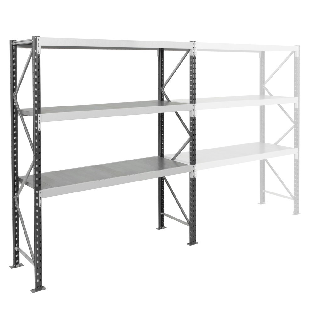 Produktabbildung: ManOrga Weitspannregal, mit Stahlpaneelen, GF, FL 880 kg, HxBxT 2.500 x 1.800 x 600 mm