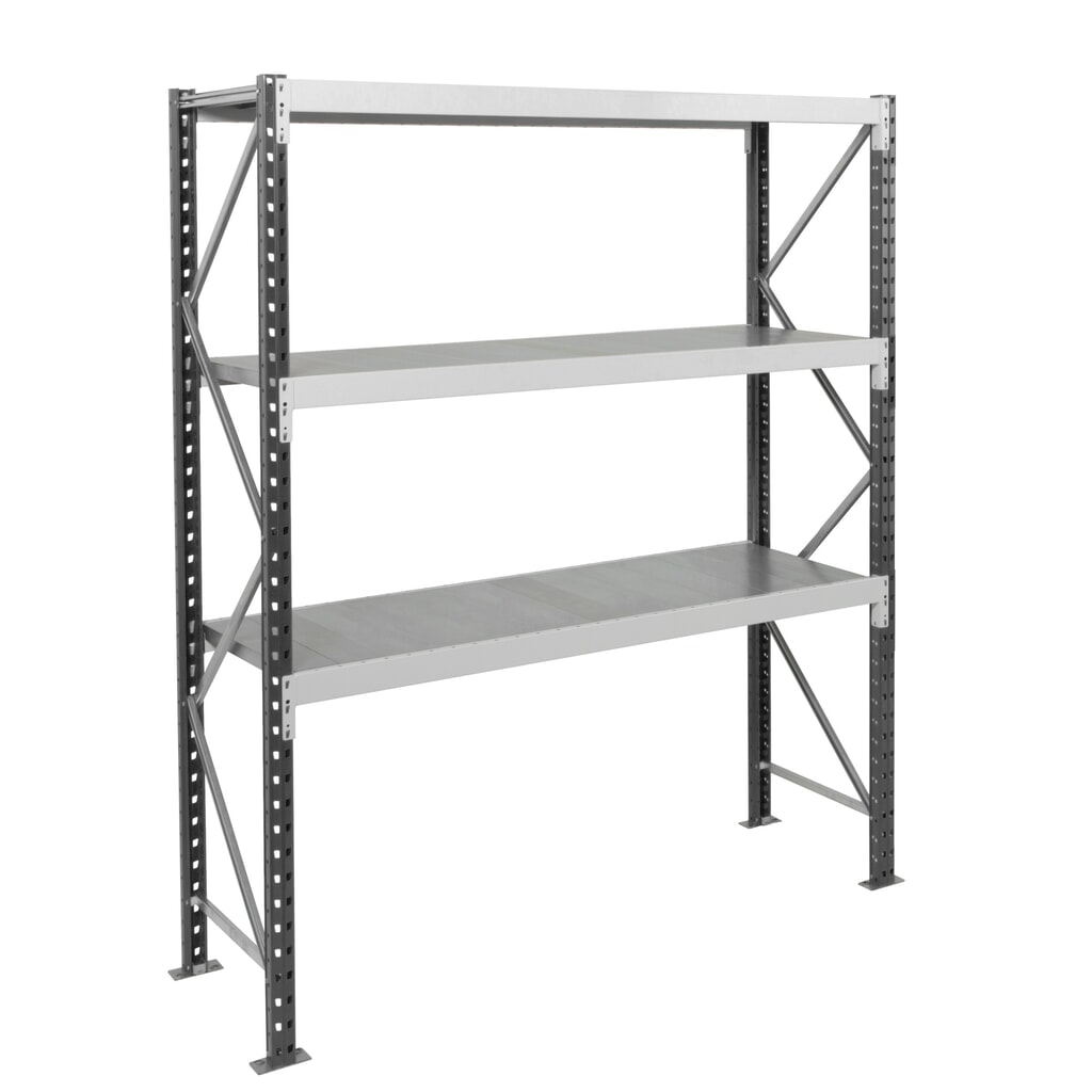 ManOrga Weitspannregal, mit Stahlpaneelen, GF, FL 710 kg, HxBxT 2.500 x 2.250 x 600 mm Produktabbildung Nr. 8: ManOrga Weitspannregal, mit Stahlpaneelen, GF, FL 710 kg, HxBxT 2.500 x 2.250 x 600 mm