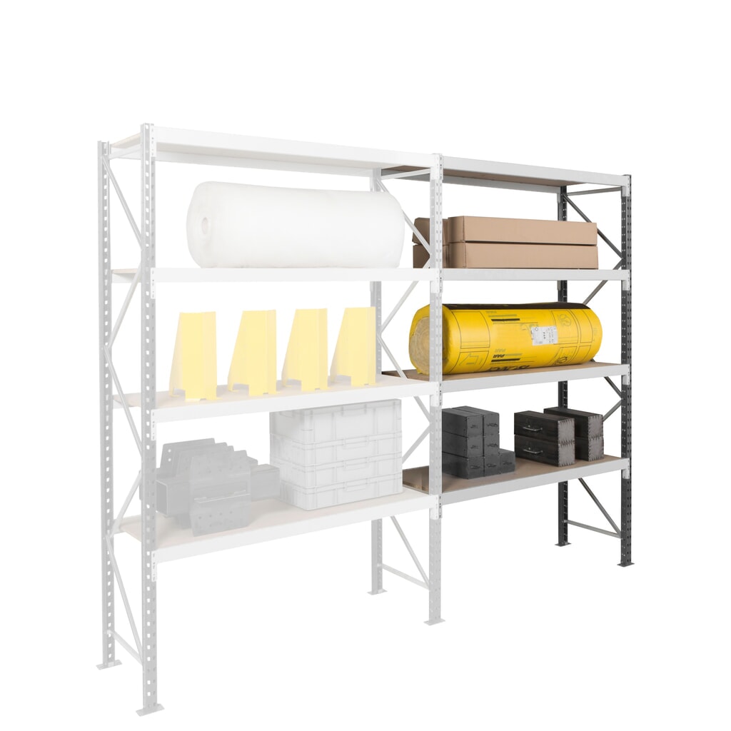 ManOrga Weitspannregal, mit Stahlpaneelen, GF, FL 710 kg, HxBxT 3.000 x 2.250 x 600 mm Produktabbildung Nr. 9: ManOrga Weitspannregal, mit Stahlpaneelen, GF, FL 710 kg, HxBxT 3.000 x 2.250 x 600 mm