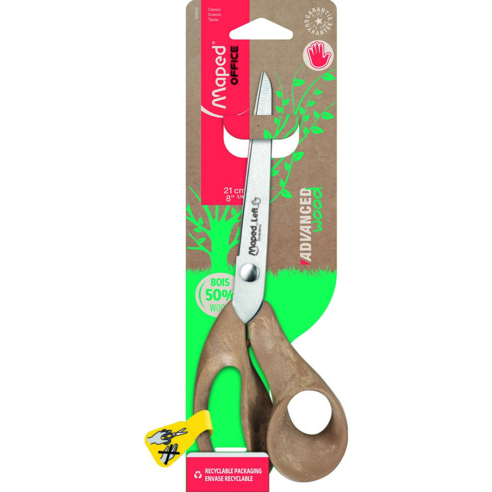 Produktabbildung: Maped Schere ADVANCED WOOD asymmetrisch 21 cm für Linkshänder
