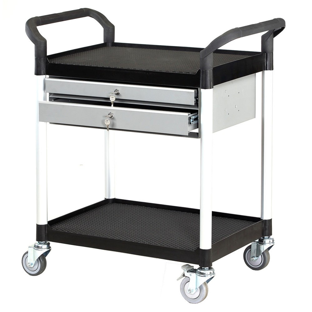 Produktabbildung: Matador Etagenwagen 909B-2L schwarz - 2 Etagen -  2 Schubladen mit Schloss
