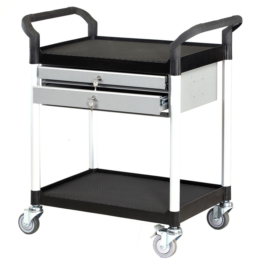 Matador Etagenwagen 909B-2L schwarz - 2 Etagen - 2 Schubladen mit Schloss Produktabbildung: Matador Etagenwagen 909B-2L schwarz - 2 Etagen - 2 Schubladen mit Schloss