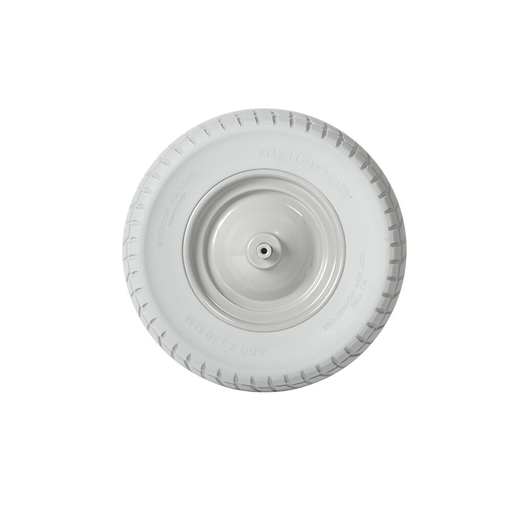 Matador breites pannensicheres Schubkarrenrad Ø400-8, Achslänge 100 mm Produktabbildung: Matador breites pannensicheres Schubkarrenrad Ø400-8, Achslänge 100 mm