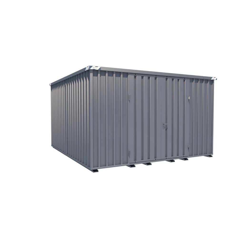 Produktabbildung: BOS® Materialcontainer Kombination, HxBxT 2.445 x 4.200 x 4.100 mm, zerlegt, Holzfußboden, verzinkt