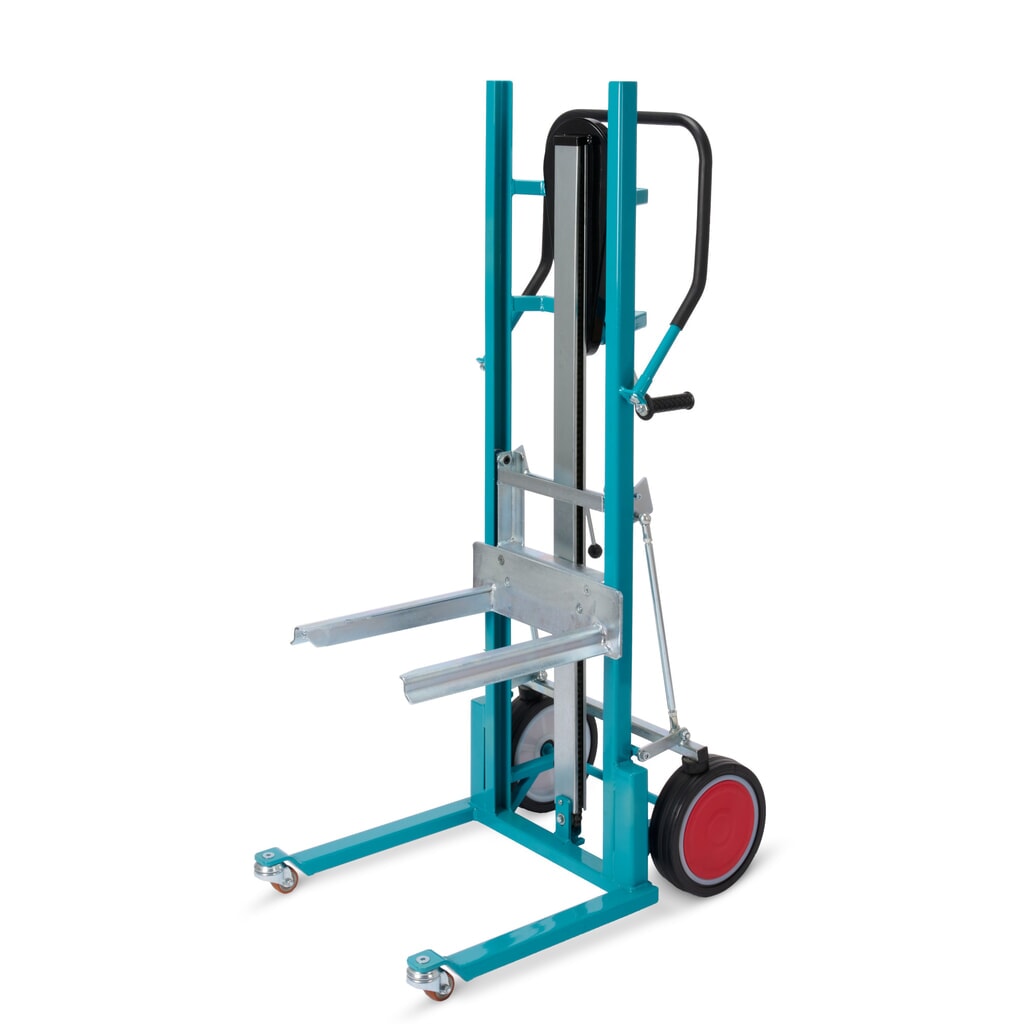Hebelift Ameise® mit Gabelzinken, Tragkraft 250 kg, Vollgummi-Bereifung Produktabbildung: Hebelift Ameise® mit Gabelzinken, Tragkraft 250 kg, Vollgummi-Bereifung