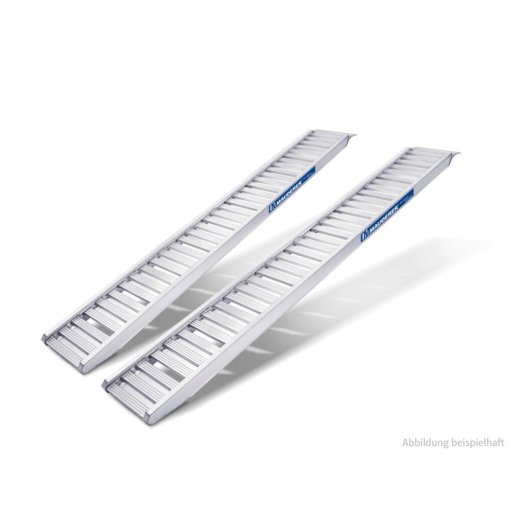 Produktabbildung: MAUDERER® Verladeschienenn Allround B mit Rand, für mittelschwere Ladegüter, Tragkraft/Paar 2.600 Kg, LxB 1.960 x 290 mm