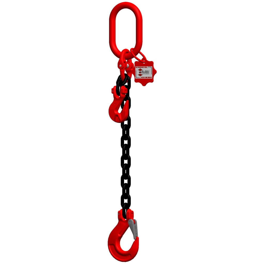 McBULL® 1-Strang-Kettengehänge, GK8, Nutzlänge 2.000 mm, Tragkraft 1.120 kg, mit Verkürzungshaken Produktabbildung: McBULL® 1-Strang-Kettengehänge, GK8, Nutzlänge 2.000 mm, Tragkraft 1.120 kg, mit Verkürzungshaken