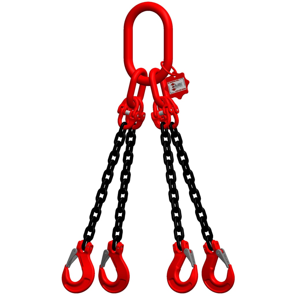 McBULL® 4-Strang-Kettengehänge, GK8, Nutzlänge 1.000 mm, Tragkraft 2.360 kg Produktabbildung: McBULL® 4-Strang-Kettengehänge, GK8, Nutzlänge 1.000 mm, Tragkraft 2.360 kg