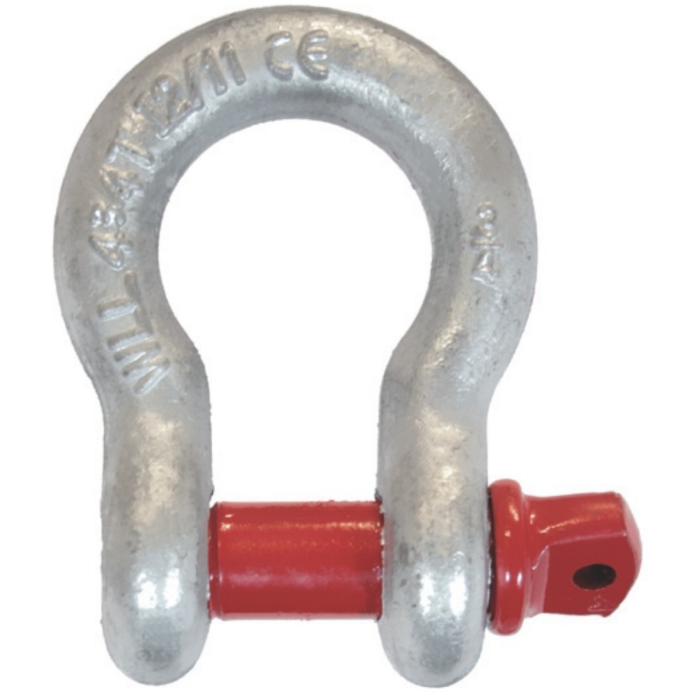 Produktabbildung: McBULL® Schäkel, hochfest, geschweifte Form, mit Augbolzen, Nenngröße 7/8", Tragkraft 6.500 kg