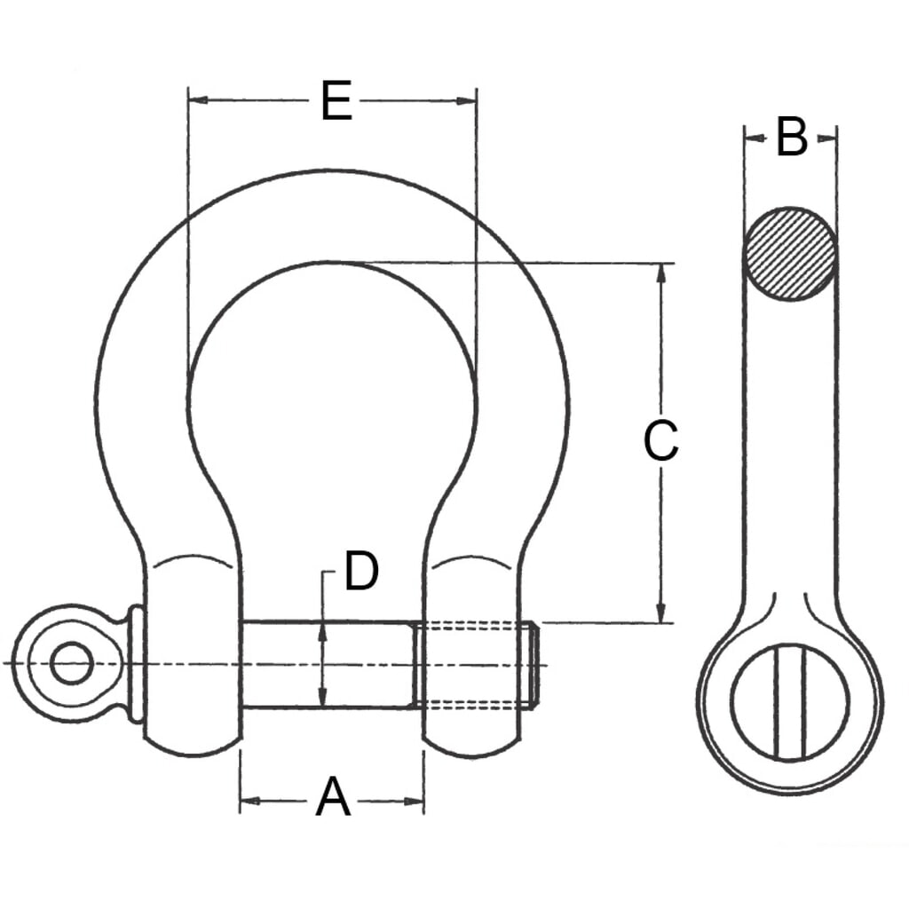 McBULL® Schäkel, hochfest, geschweifte Form, mit Augbolzen, Nenngröße 3/8", Tragkraft 1.000 kg Produktabbildung Nr. 2: McBULL® Schäkel, hochfest, geschweifte Form, mit Augbolzen, Nenngröße 3/8", Tragkraft 1.000 kg