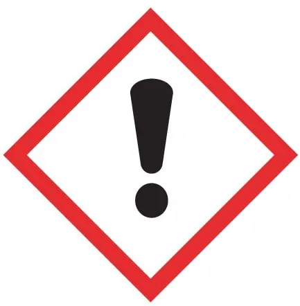 Gefahrstoffpiktogramm für ätzende (Kategorie 2) und hautsensibilisierende Stoffe mit akuter Toxizität (Kategorie 4) und gezielter Organtoxizität (Kategorie 3)