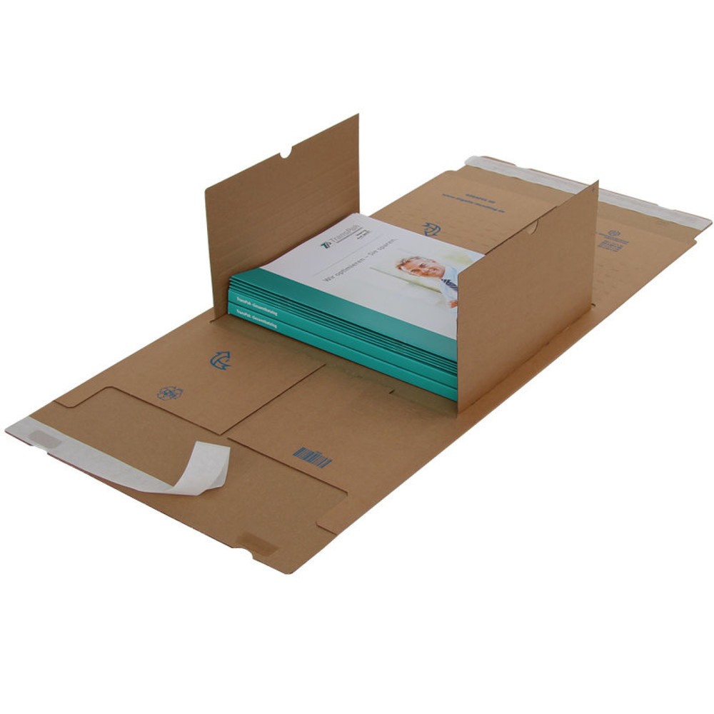 Produktabbildung: Medienverpackung Gigafix,  230 x 165 x 20-80 mm - braun, mit Aufreißperf.