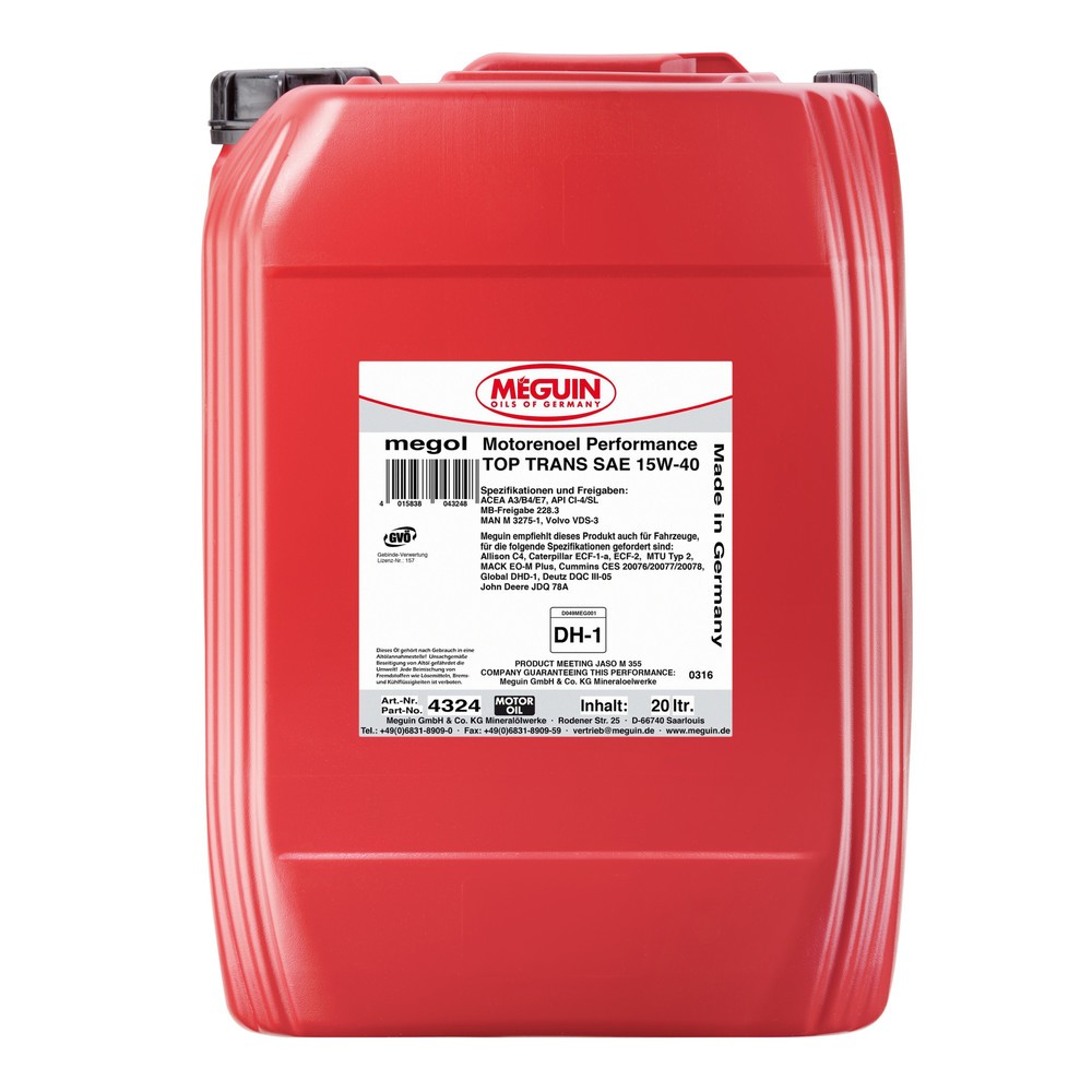 Produktabbildung: MEGUIN Motorenoel Performance Top Trans SAE 15W-40 20 l