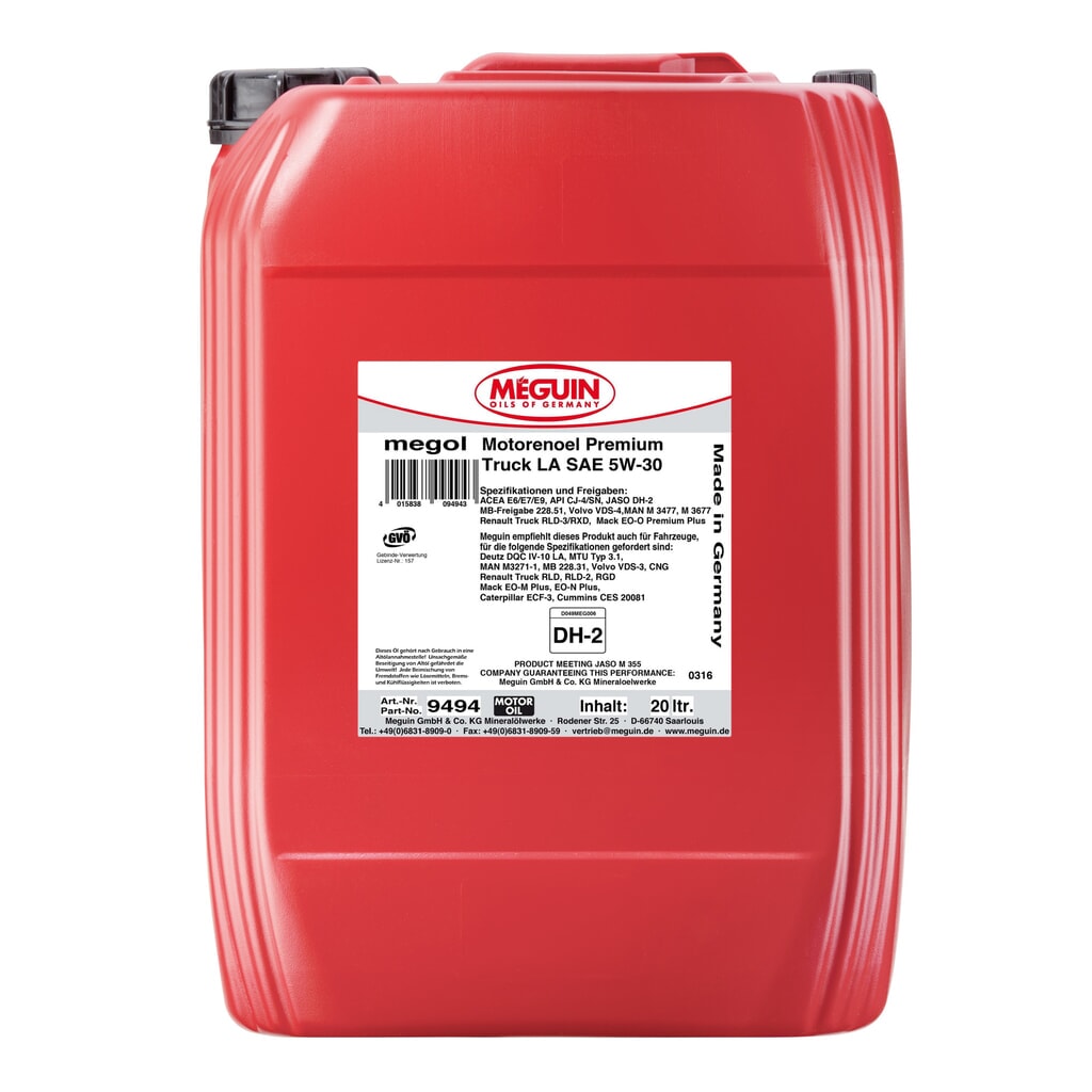 MEGUIN Motorenoel Premium Truck LA SAE 5W-30 20 l Produktabbildung: MEGUIN Motorenoel Premium Truck LA SAE 5W-30 20 l